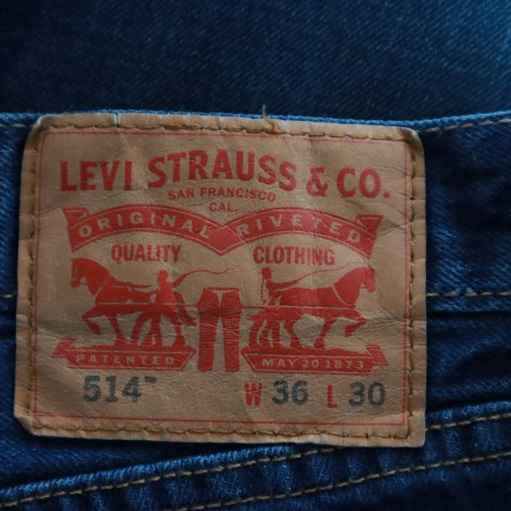 Levi's 514 Jeans Mens 36x30 Straight Fit 5-Pocket Cotton Denim‎ Blue